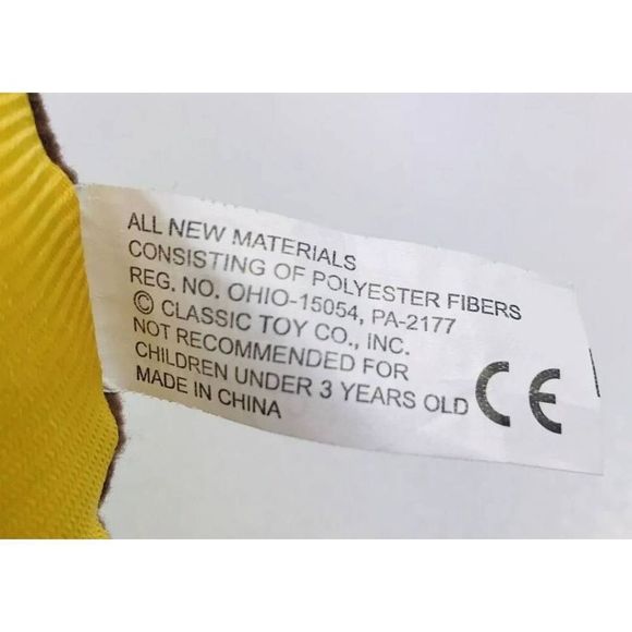 Classic Toy Brown Monkey In Banana 10" Plush Plastic Eyes Chimp - Picture 5 of 5